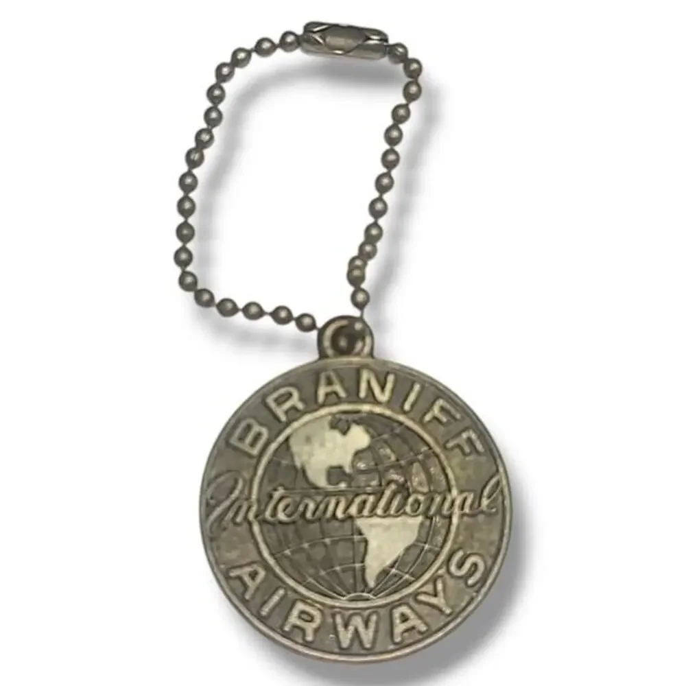 Rare Feb 1956 Braniff Airways Texas New York Inaugural Flight Souvenir Tag Charm